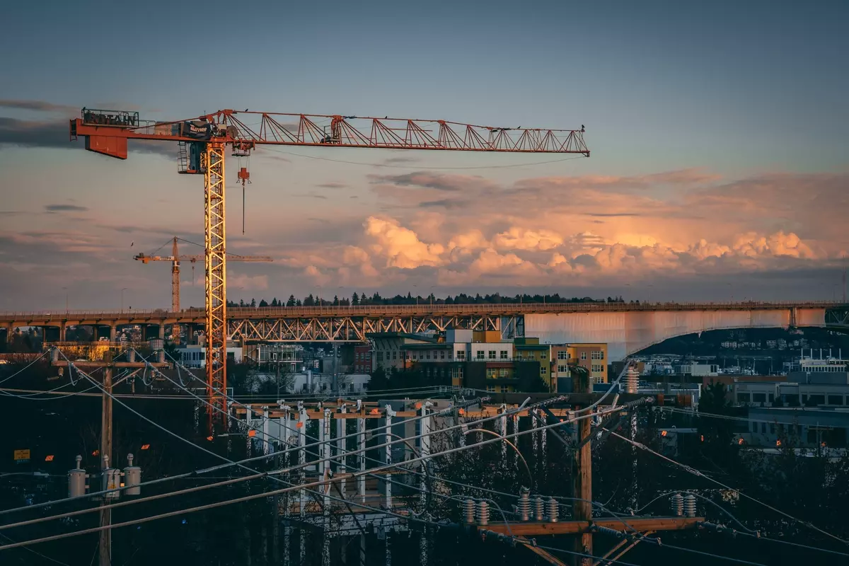Photo d'une grue de chantier.
